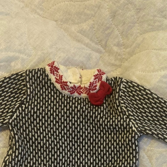 Cynthia Rowley Baby Girl Holiday Sweater Dress, Size 6-9 months,Red/Black/Cream - Picture 8 of 10